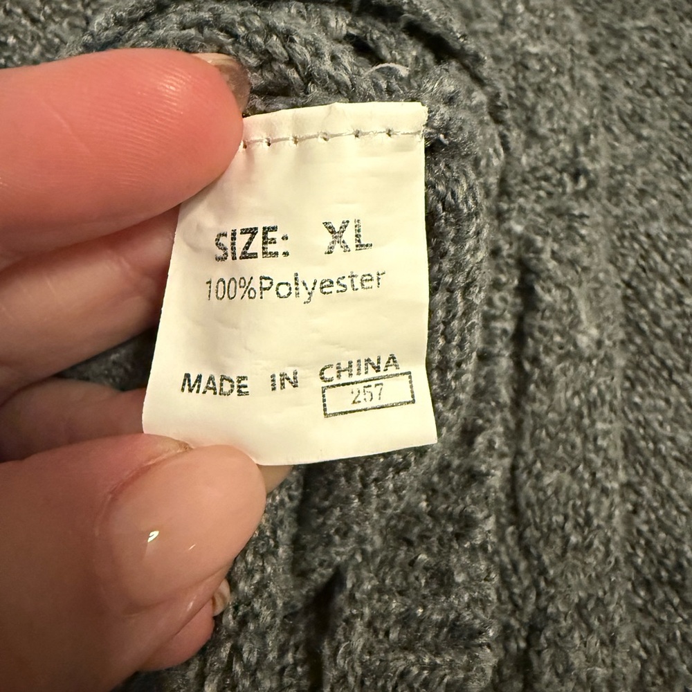 Gray V-Neck Women's Sweater - Picture 5 of 6